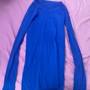 royal blue long sleeve lulu shirt